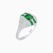 Vintage Inspired Sapphire & Diamond Ring - Shahin Jewelry